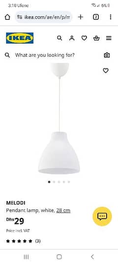 Pendant Lamp IKEA Melodi 28cm