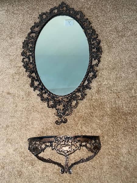 Vintage Metal Mirror Frame with shelf 1