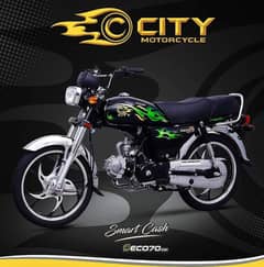 City Motorcycle Bike Eco 70 Cdi 2021 Self Start With Alloyrims Black