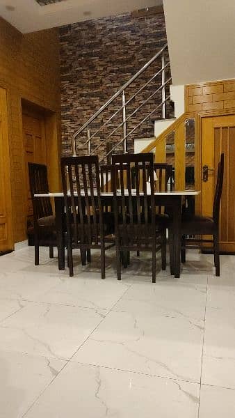 6 seater marble top new dinning table for sale 3