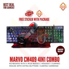 Gaming keyboard Mouse Headset Mousepad - Marvo 4-in-1 Gaming Combo 0