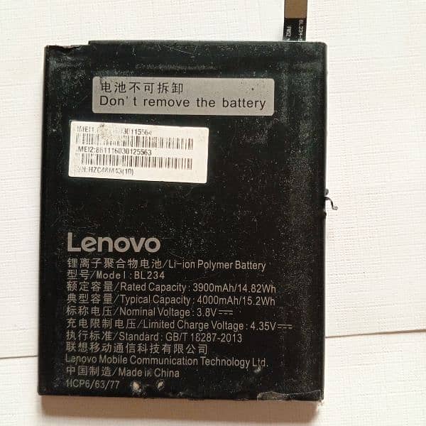 original Lenovo phone battery 0