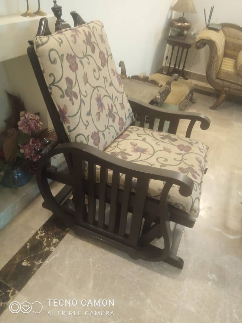 Rocking chair with a rocking stool 1