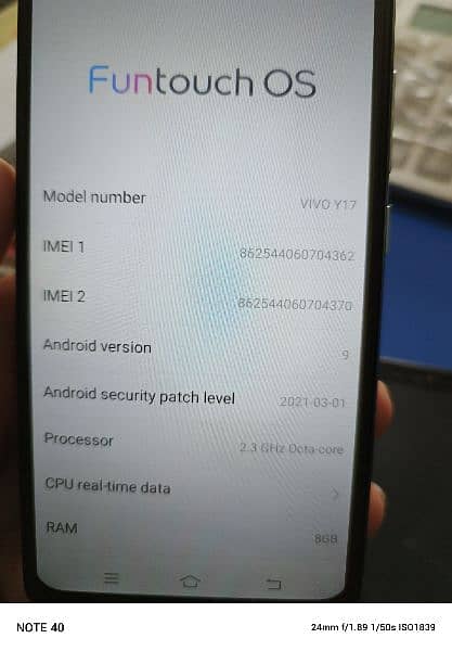 vivo y17 like new phone 1