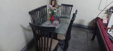 High-quality dinner table with 6 chairs for sale. 0