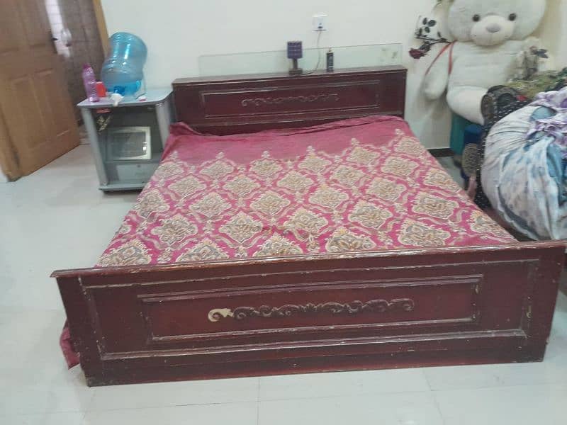 Solid Deyar Wood bed for sale with mattress 0