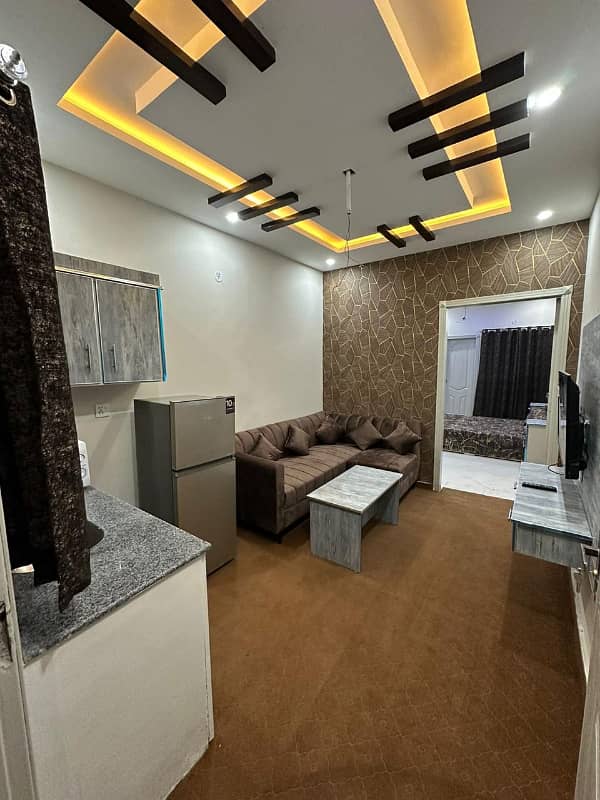 Fully Furnished Flat for Rent in Subhan Plaza at Block H3 Johar Town near Emporium Mall Lahore 1