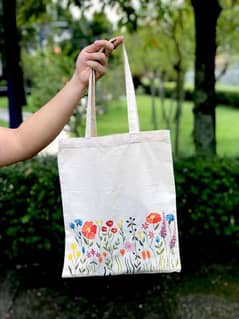 Customized Hand painted tote bags 0