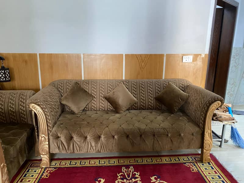 Orignal wooden Velvet Poshing Sofa Set 2