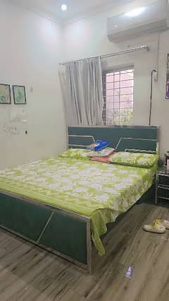 solid iron bed with mattress