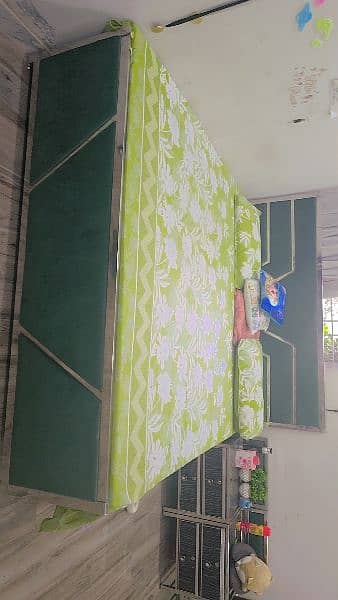 solid iron bed with mattress 3