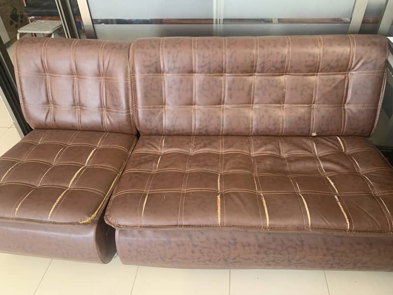 Office table with 6 seater sofa for sale 1