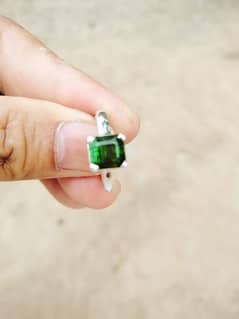 beautiful natural green tourmaline stone selver Ring