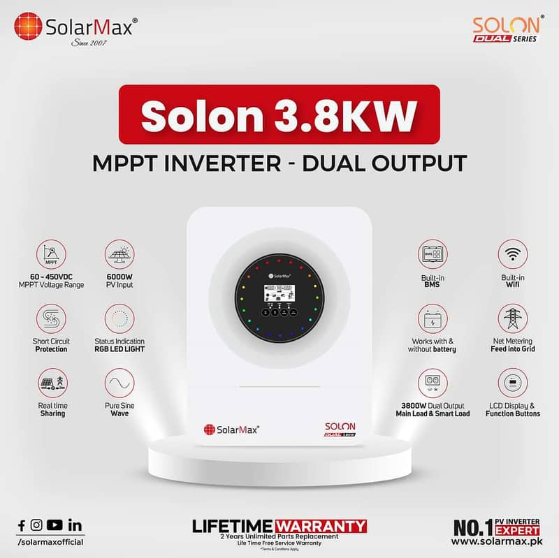 Solar Max Solon 3.8kw Hybrid Dual output 1