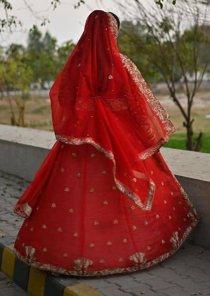 Bridal Barat Dress Lehanga Choli - color Red Orange mix 1