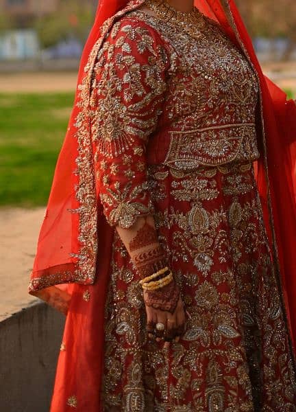 Bridal Barat Dress Lehanga Choli - color Red Orange mix 5