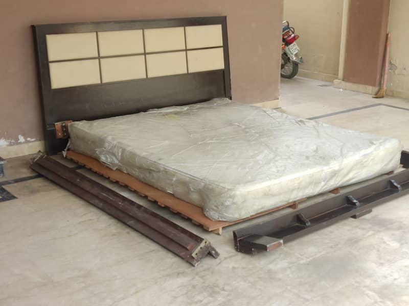 King Size Bed For Sale With Spring Mattress and Side Tables 3