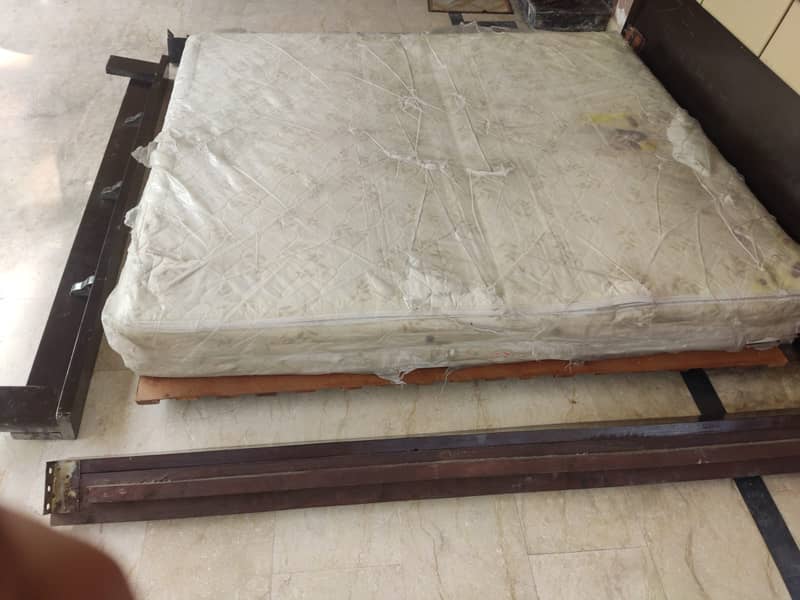 King Size Bed For Sale With Spring Mattress and Side Tables 4