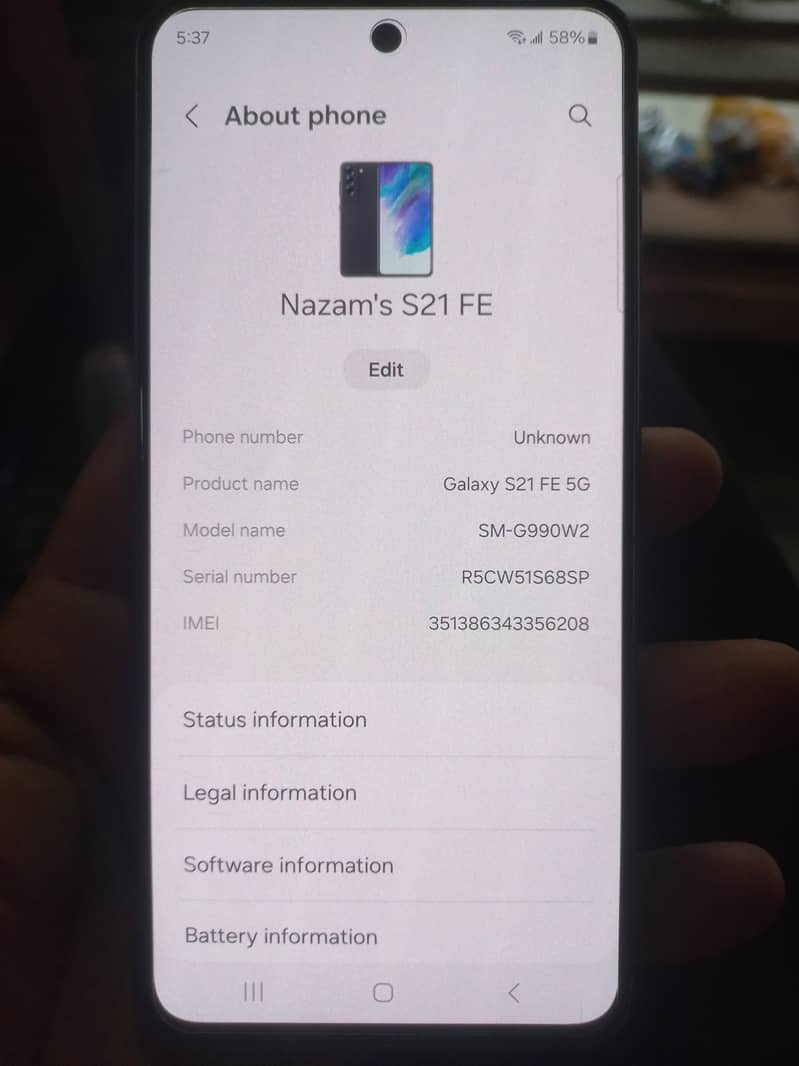 Samsung s21fe 5G spotted 3