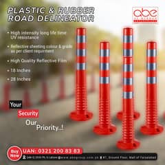 TRAFFIC DELINEATOR BARRIER CONES WITH REFLECTIVE