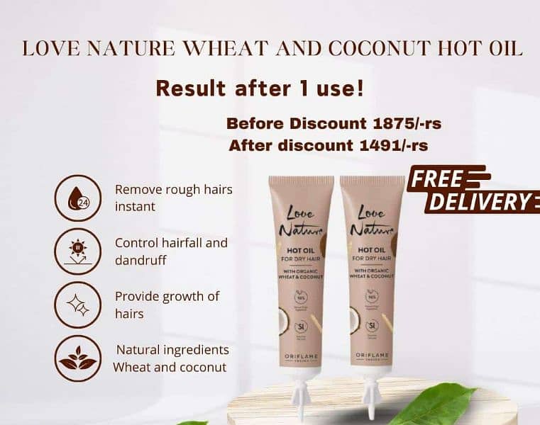 Hot Oil For Dry Hair with Organic Wheat & Coconut 5