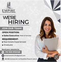 Sales executive required for Real Estate 0