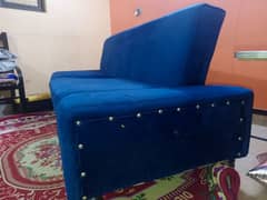 sofa combed blue color 0