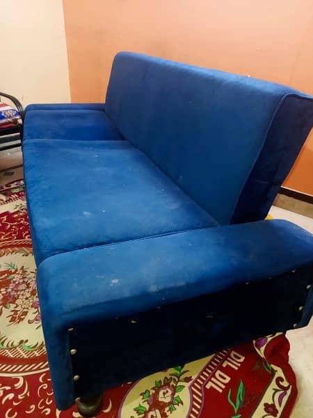 sofa combed blue color 1