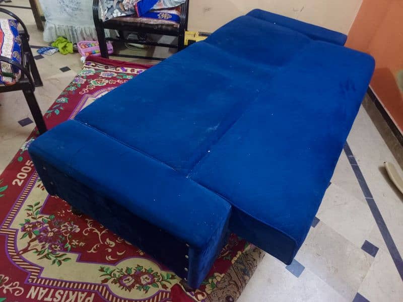 sofa combed blue color 5