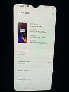 oneplus 6t 8 GB RAM 128 GB ROM