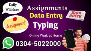 Online job available/Data Entry/Typing/Teaching/Assignment/Students