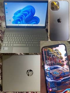 iPhone 12 Pro max 256 gb and Hp 11 th generation laptop single handed 0