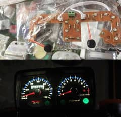 Honda 125 speedometer glowing kit led with needle