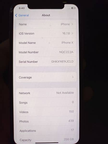 i phone x 256 gb non pta 3