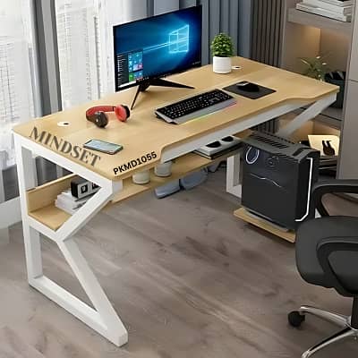 Gaming Office Desk, K Shape Computer and Study Table, Metal Legs 2