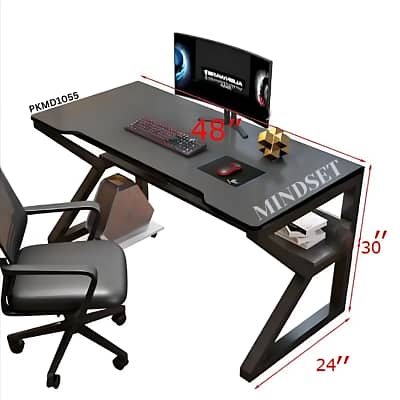 Gaming Office Desk, K Shape Computer and Study Table, Metal Legs 4