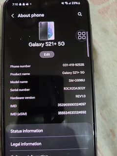 Samsung s21 plus 128gb genuine set