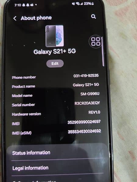 Samsung s21 plus 128gb genuine set snapdragon 888 0