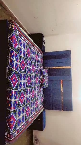 Velvet bed for sale with mattress 2