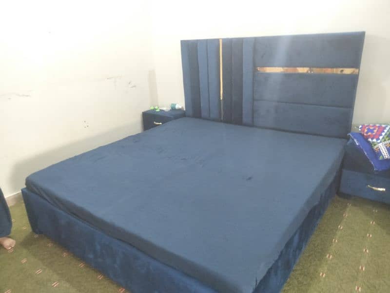 Velvet bed for sale with mattress 3