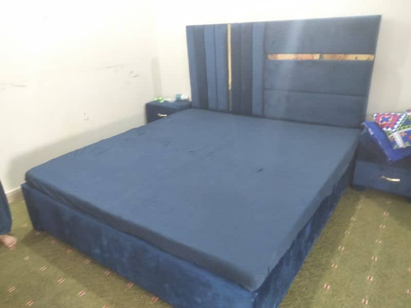 Velvet bed for sale with mattress 4