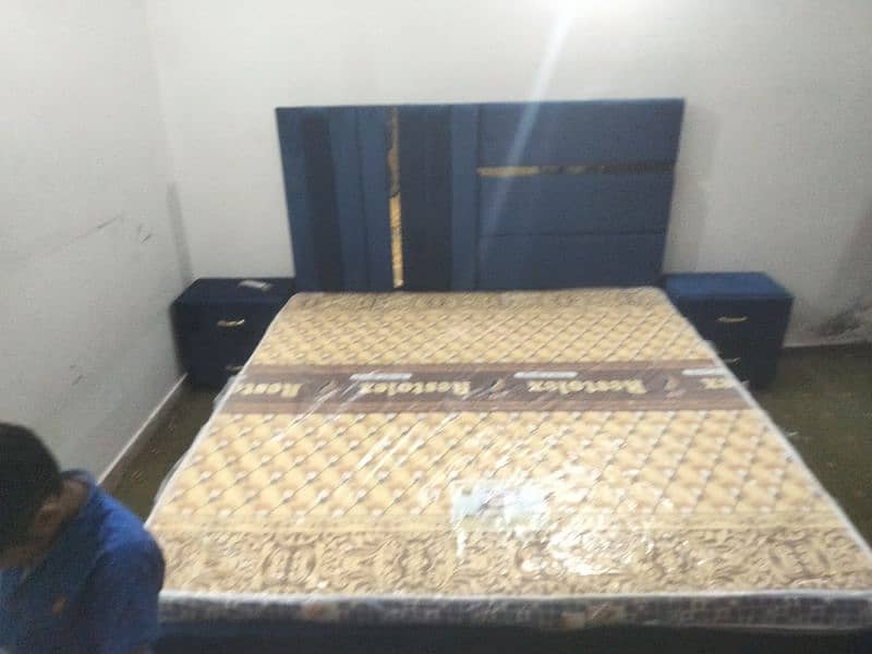 Velvet bed for sale with mattress 6