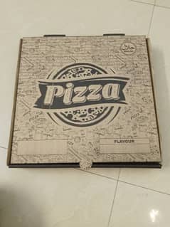 PIZZA BOX Small=9rs, Medium =14, Large=19.