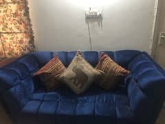 2 seater sofa and puffy