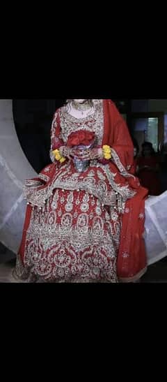 bridle lehnga red