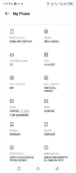 4+4 64gb.    Infinix hot 30 play 3