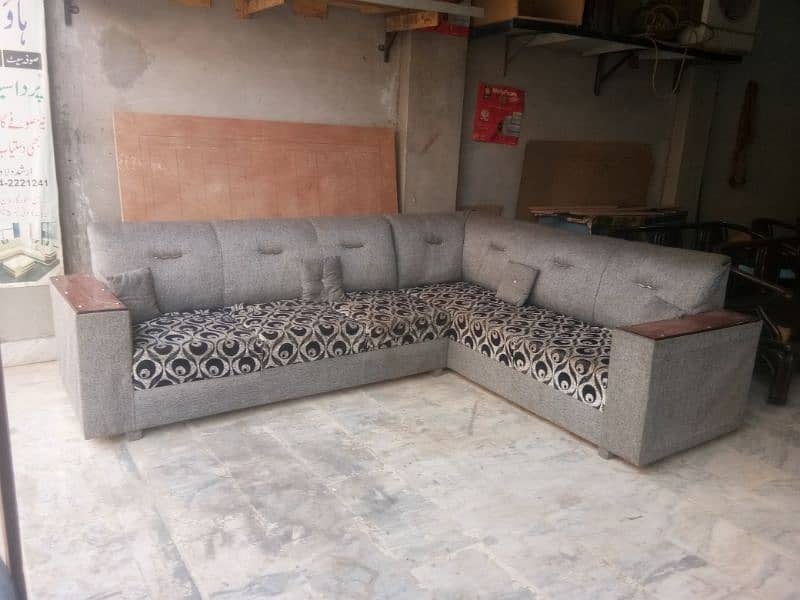 6 seetar L shape sofa set with lose cover 1