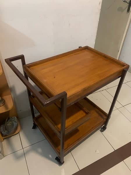 Tea trolley wood & metal 1