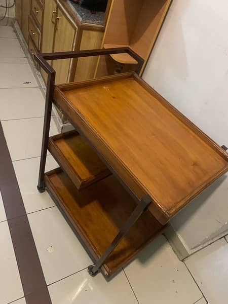 Tea trolley wood & metal 2