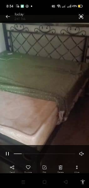 king-size iron bed with mattress 3